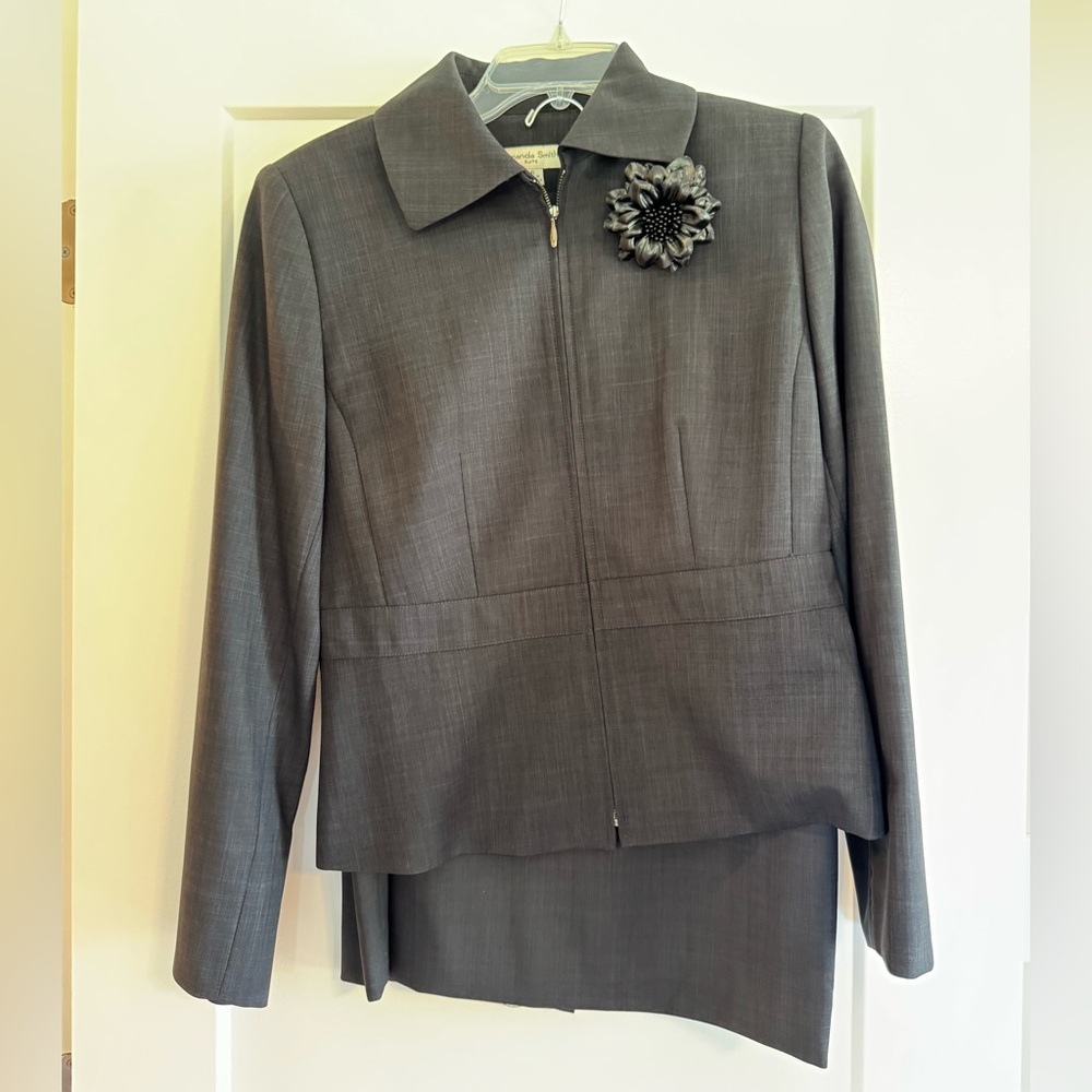 NWOT Amanda Smith Dark Charcoal Skirt Suit